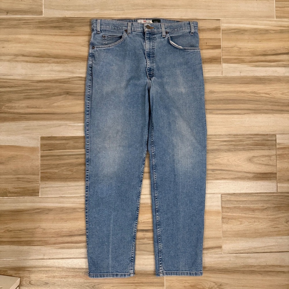 Levi Strauss Signature Flex Denim Mens Jeans 34x30 Medium Wash Straight Leg